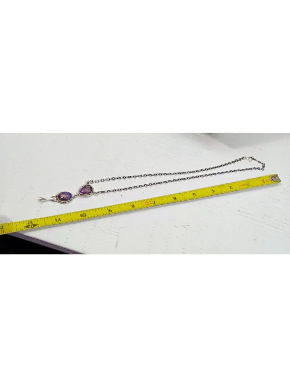 Southwest Violet Purple Dahlia Turquoise Sterling Silver Squash Blossom Necklace